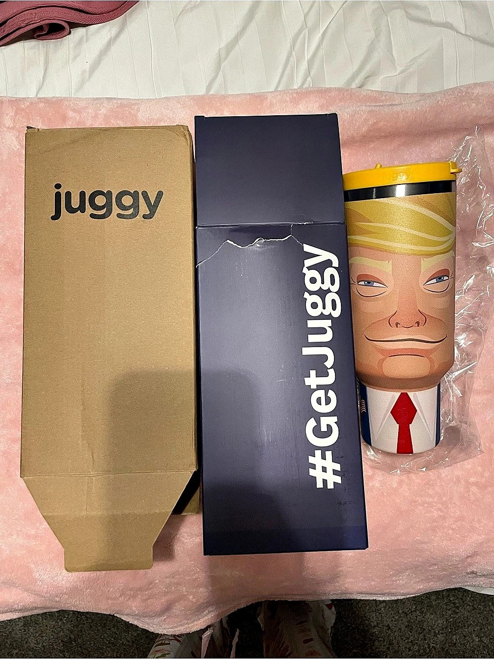 Trump juggy Get Juggy Insulated Tumbler in Yellow & Blue NWT